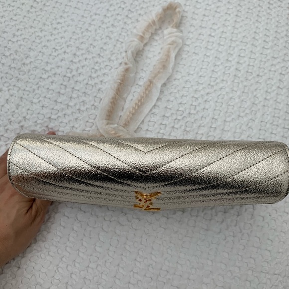 Saint Laurent Medium Gold Envelope Chain Wallet sold t - Picture 11 of 16